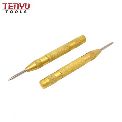 Brass Automatic Spring Loaded Pin Wise Metal Steel Center Hole Punch Drill Bit Tool